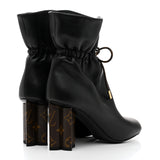Women's Silhouette Drawstring Ankle Boots Leather and Monogram Canvas