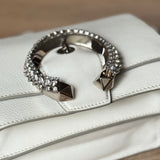 Goat Leather Crossbody Bag with Swarovski Crystal Buckle