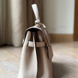 Soft Calfskin Lockme Ever MM Greige