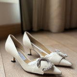 Melva Dorsay Pumps with Crystal Buckle