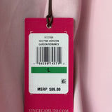 Pink Long Sleeve Oversized Tie Ruffle Neck Blouse