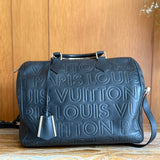 Black Monogram Paris Embossed Leather Limited Edition Speedy Cube 30 Bag