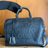 Black Monogram Paris Embossed Leather Limited Edition Speedy Cube 30 Bag
