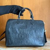 Black Monogram Paris Embossed Leather Limited Edition Speedy Cube 30 Bag
