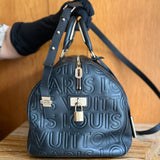 Black Monogram Paris Embossed Leather Limited Edition Speedy Cube 30 Bag