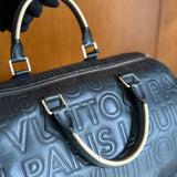 Black Monogram Paris Embossed Leather Limited Edition Speedy Cube 30 Bag