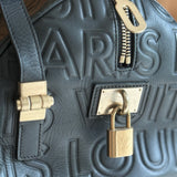 Black Monogram Paris Embossed Leather Limited Edition Speedy Cube 30 Bag