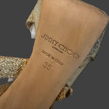 Gold/Silver Glitter Vamp Strappy Platform Sandals