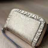 Michael Kors Gold Ruffle Wallet Wristlet
