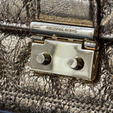 Metallic Gold Quilted Leather Crossbody Bag