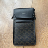 Phone Pouch in Triomphe Canvas and Lambskin