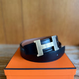 H belt buckle & Reversible leather strap 32 mm