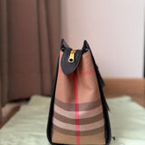 Small Leather and Cotton Satchel