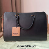 Small Leather and Cotton Satchel