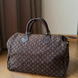 Brown Logo Speedy 30 Small Duffle Bag