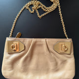 Gancini Leather Clutch and Shoulder Bag