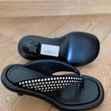 Embellished leather sandals