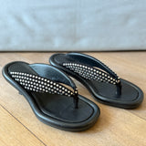 Embellished leather sandals