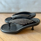 Embellished leather sandals