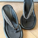 Embellished leather sandals