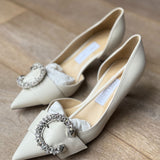 Melva Dorsay Pumps with Crystal Buckle
